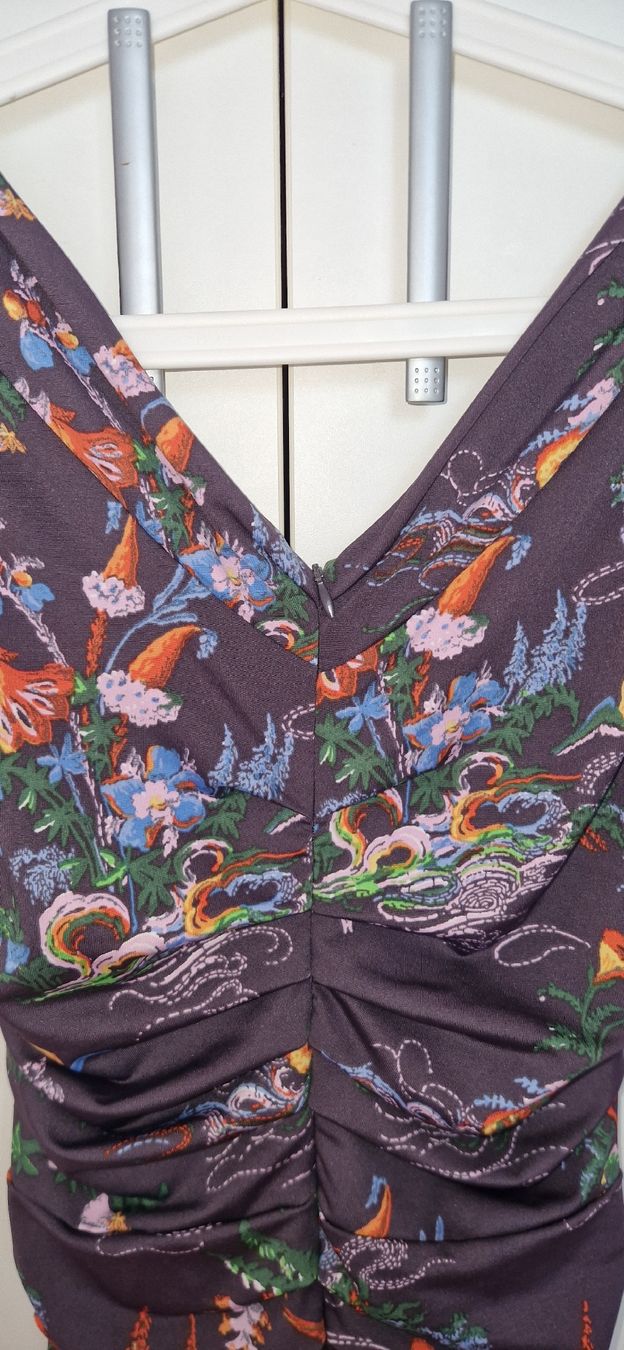 King Louie Kleider: Robe King Louie imprimée drapée taille M – Gebraucht aus Bercher von Dusudouest 3