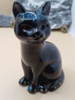 Katzen-Figur Schwarz mit Glitzer – Epoxidharz Unikat