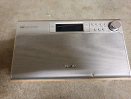 Philips DAB+ Digitalradio mit Holzapplikation und Tragegriff