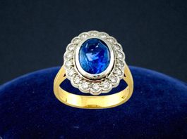 PAUL SCHNATTINGER, unerhitzter Saphir - Diamant - Ring