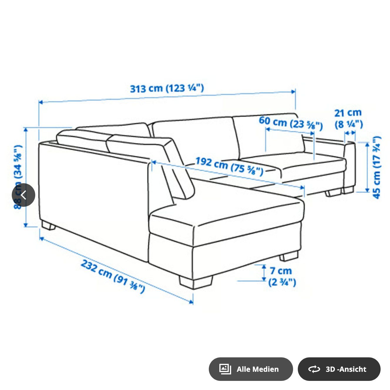 Ikea Divani: SÖRVALLEN Ecksofa 4-sitzig – Usato da Zürich venduto da gal_98c9 3