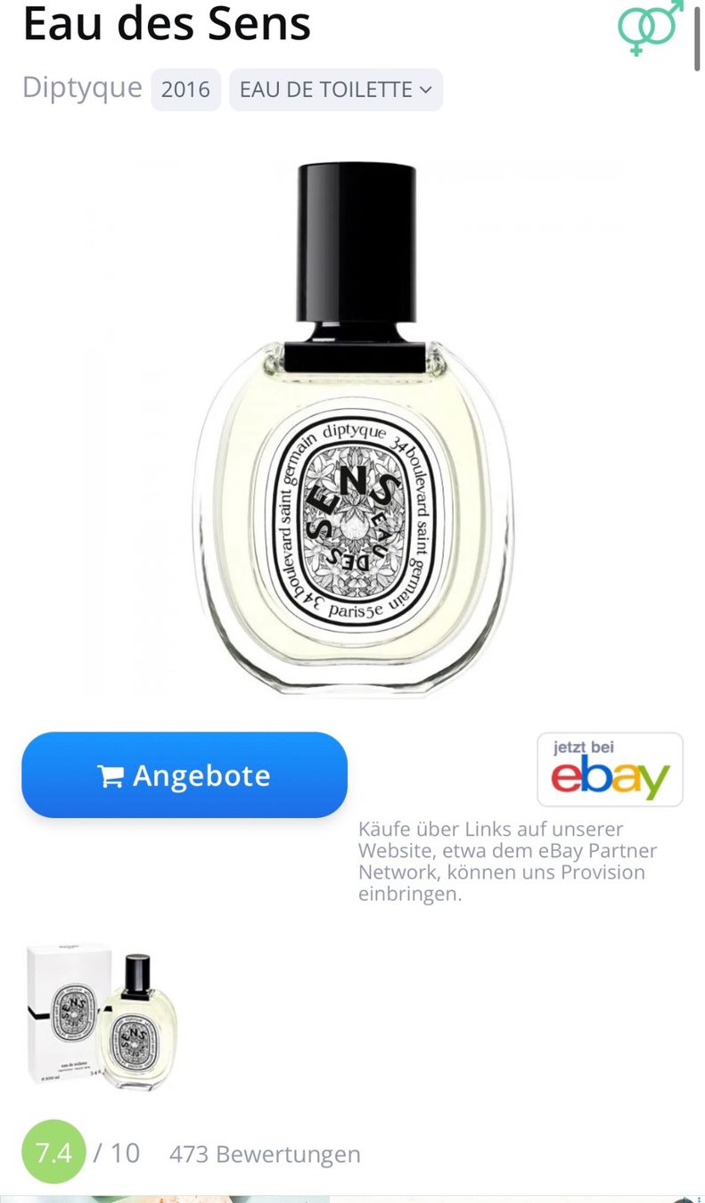 Diptyque Parfum & Eau de Toilette: Diptyque Eau des Sens EDT Duftprobe 2ML – Gebraucht aus Zürich von deruja 2