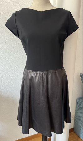 Robe RALPH LAUREN bi-matière, cuir, taille 38