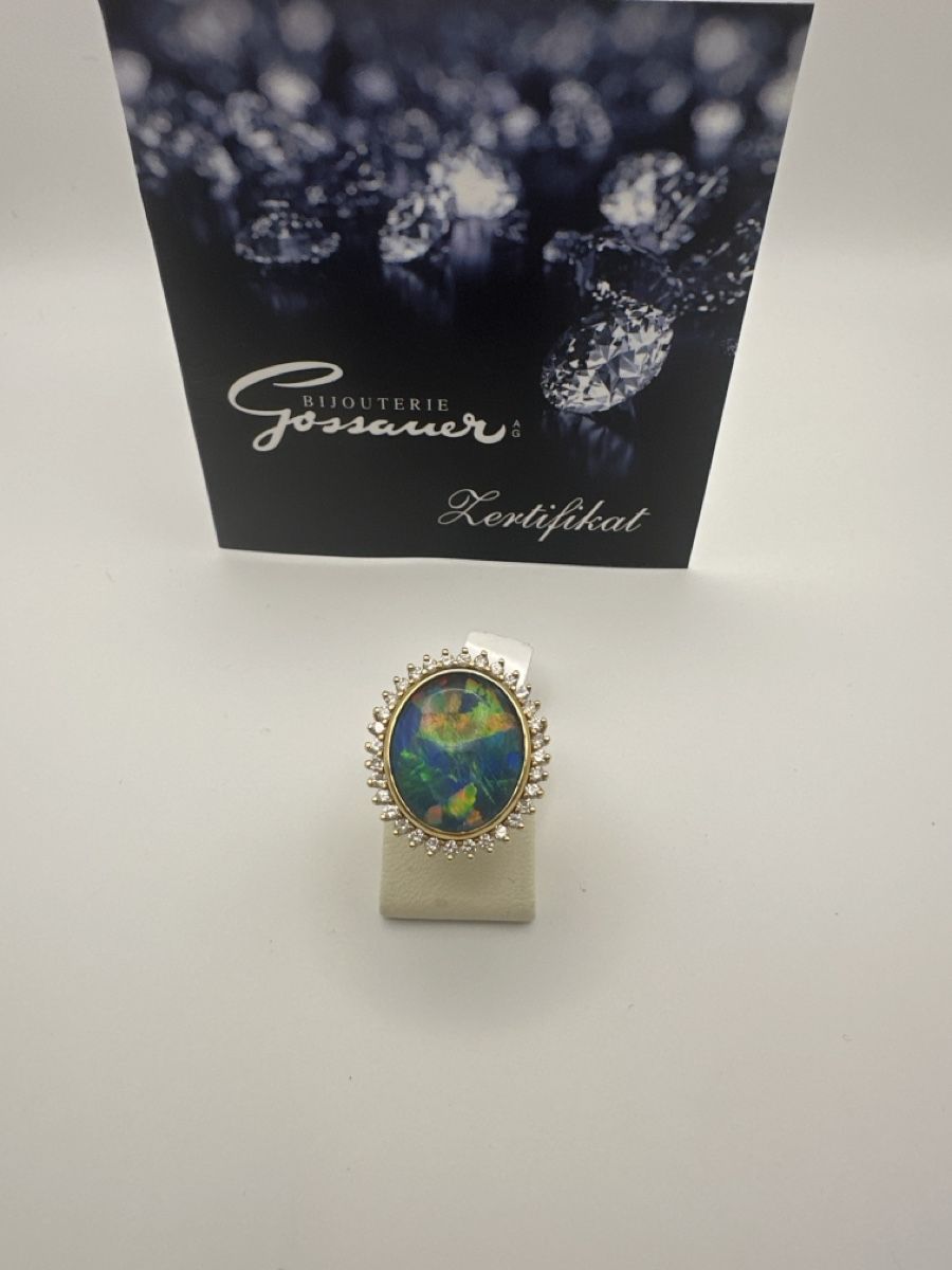 Anelli: 18 Karat Ring mit Opal und Brillanten – Nuovo (secondo la descrizione) da zürich venduto da bijouteriegossauer