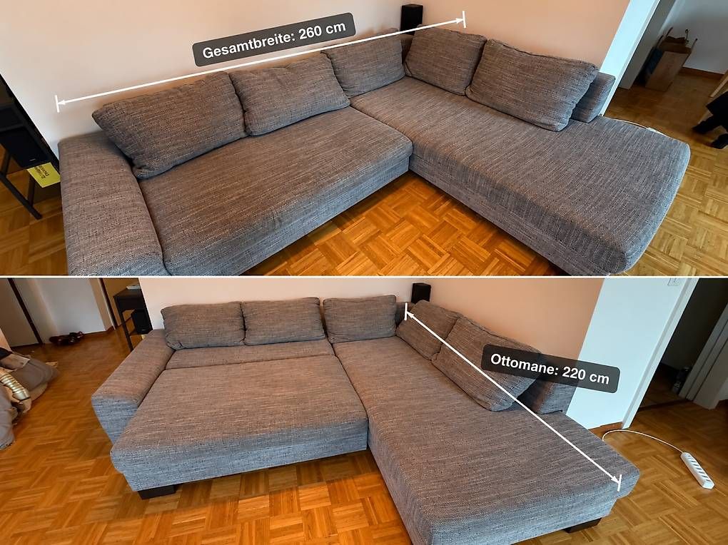 Sofas: Graue Eckcouch/Sofa mit Schlaffunktion  wegen Umzug Gratis – Gebraucht aus Luzern von HellaWahnsinn 1