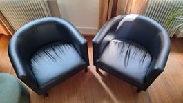 2 IKEA CADR Sessel schwarz in Lederoptik