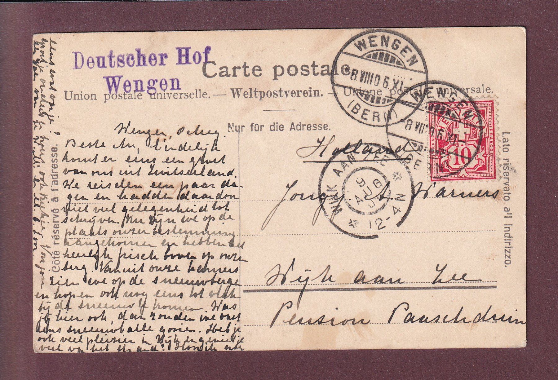 Cartes postales: SCHYNIGE PLATTE - Eiger - Mönch - Jungfrau - 1906 – D'occasion à Pully par nicecards 1