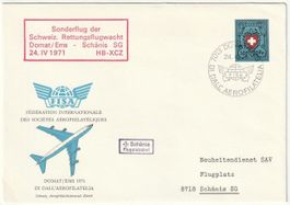 Sonderflug der Rega  Domat-Ems - Schänis 24.IV.1971