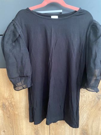T-shirt H&M noir manches bouffantes taille S