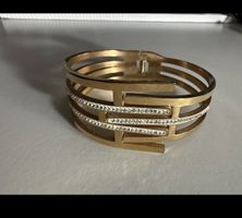 Goldfarbener Armreif mit Strass, neuwertig, Top Zustand!