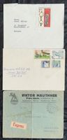 3 Briefe Tschechoslowakei – Schweiz Luftpost Express Lot