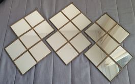 3er-Set Wandspiegel in vintage Look