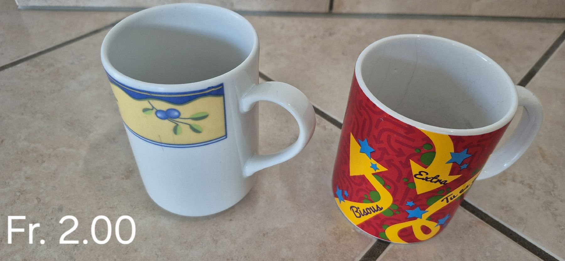 Tassen: 2 tasses à thé – Gebraucht aus Moutier von gvmv
