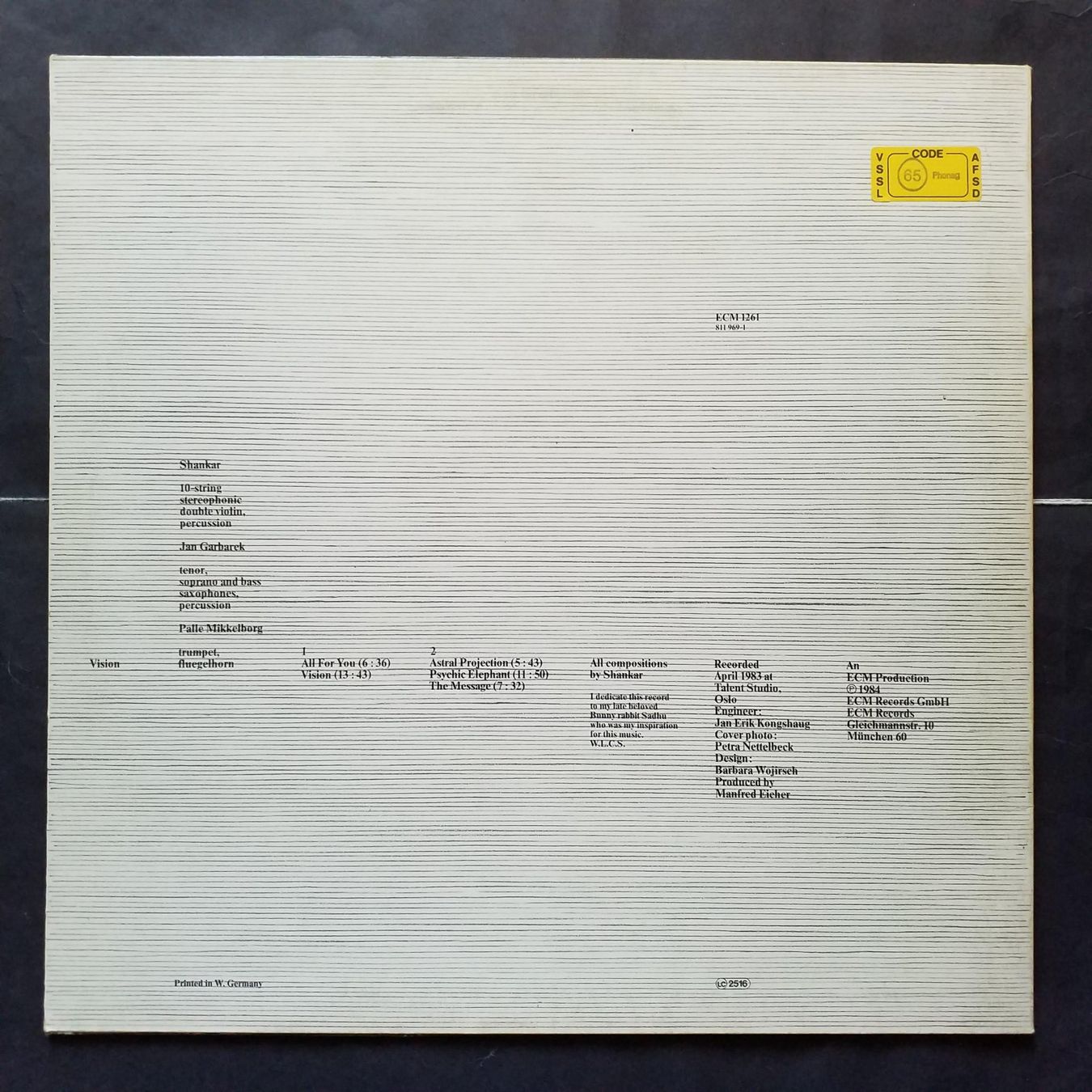 Dischi in vinile: SHANKAR,  vision - 1st 1984 press  +++++ – Usato da Yverdon-les-Bains venduto da Jacotreut 1