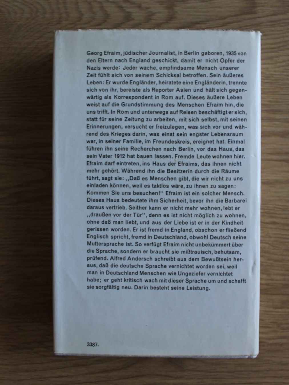 Livres: Efraim von Alfred Andersch – D'occasion à Lachen SZ par ratata 1