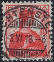 LIECHTENSTEIG 3.VI.13 - Vollstempel auf Helvetia Brustbild