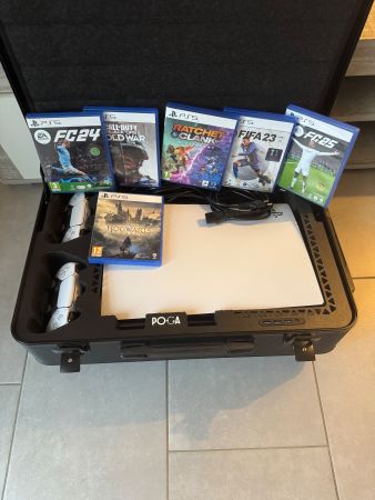 PS 5 Bundle, POGA Koffer, mit 5 Spielen und Zubehör! Top!