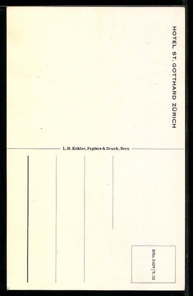Cartoline postali: AK Zürich, Hotel St. Gotthard – Usato da Berlin venduto da bartko-reher 1