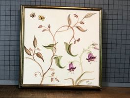 Antike Fliese🌺 🌸 🌼 🌻  Handbemahlt🌺 🌸 🌼 🌻  von 1960