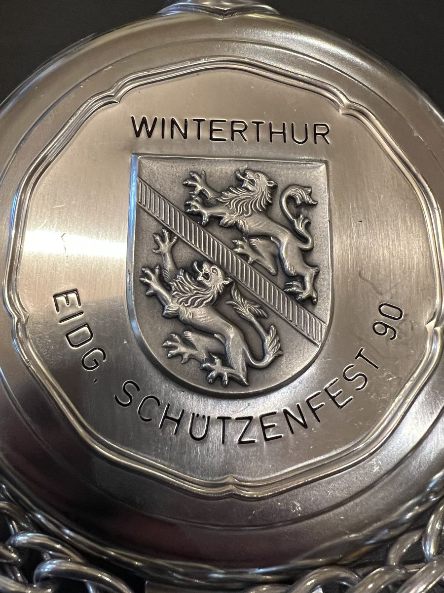 Altre raccolte & rarità: Zinnkrug Eidg. Schützenfest Winterthur – Usato da Lyss venduto da Schmuggler 1
