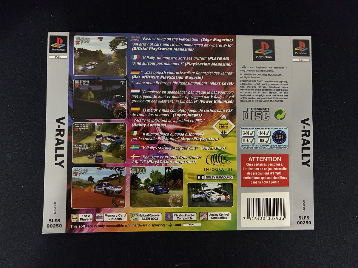 Sony Giochi: Retro Cover V-Rally PS1 – Nuovo (secondo la descrizione) da Taverne venduto da nad02026