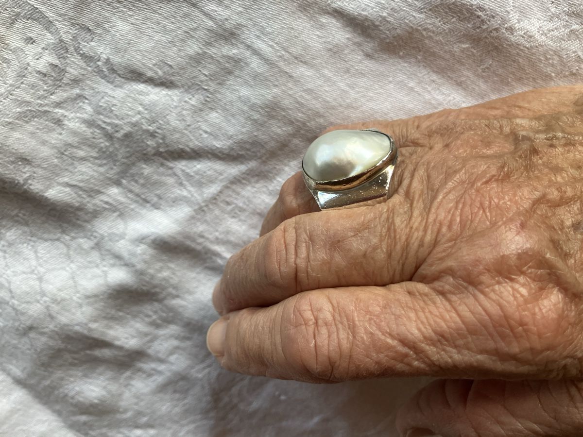 Ringe: Silberring 925 mit grosser Mabe Perle – Gebraucht aus Bassersdorf von groovygremlin 1