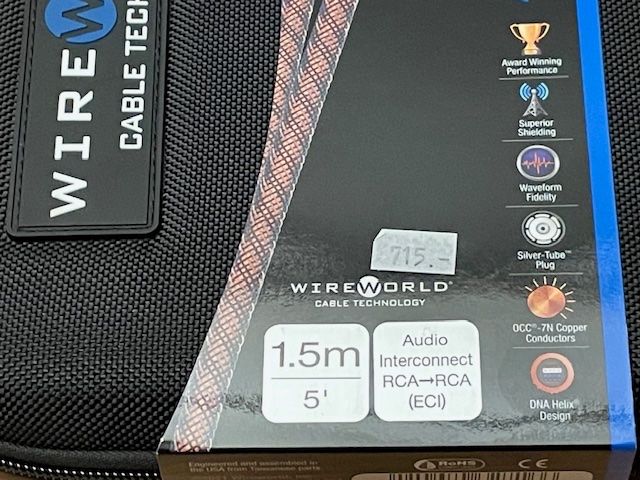 WireWorld Cavi: HIGH-END CHINCHKABEL - WIREWORLD ECLIPSE 8— 2 x 1,5 M – Nuovo e nell'imballaggio originale da Fahrwangen venduto da Swirl2 6
