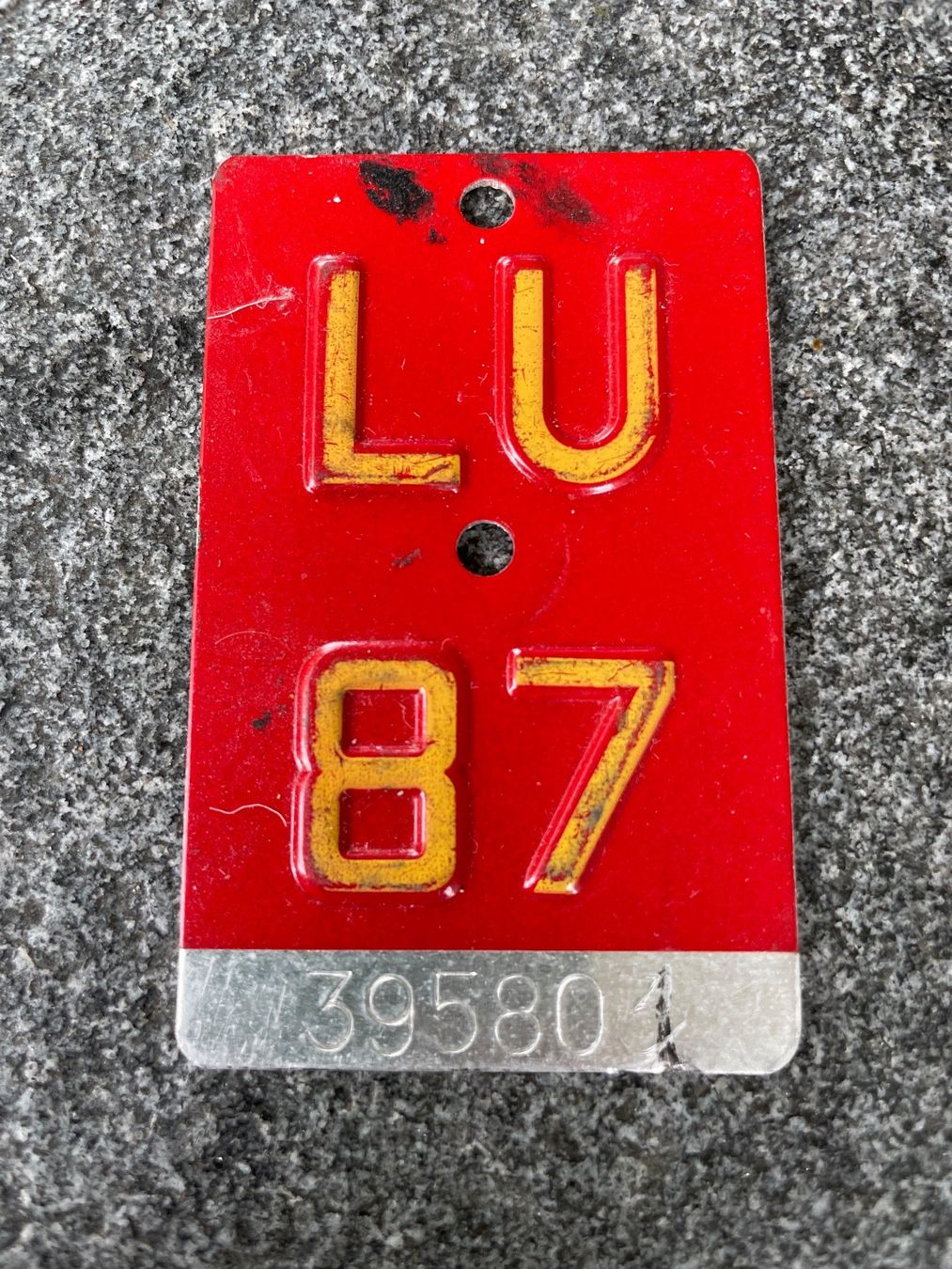 Insegne: Velonummer LU 87 – Usato da Winterthur venduto da cheerio97