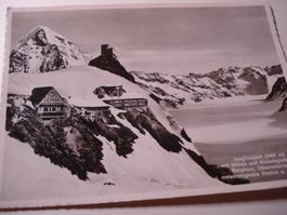 PK Jungfraujoch, mit Berghaus, Observatorium... um 1950