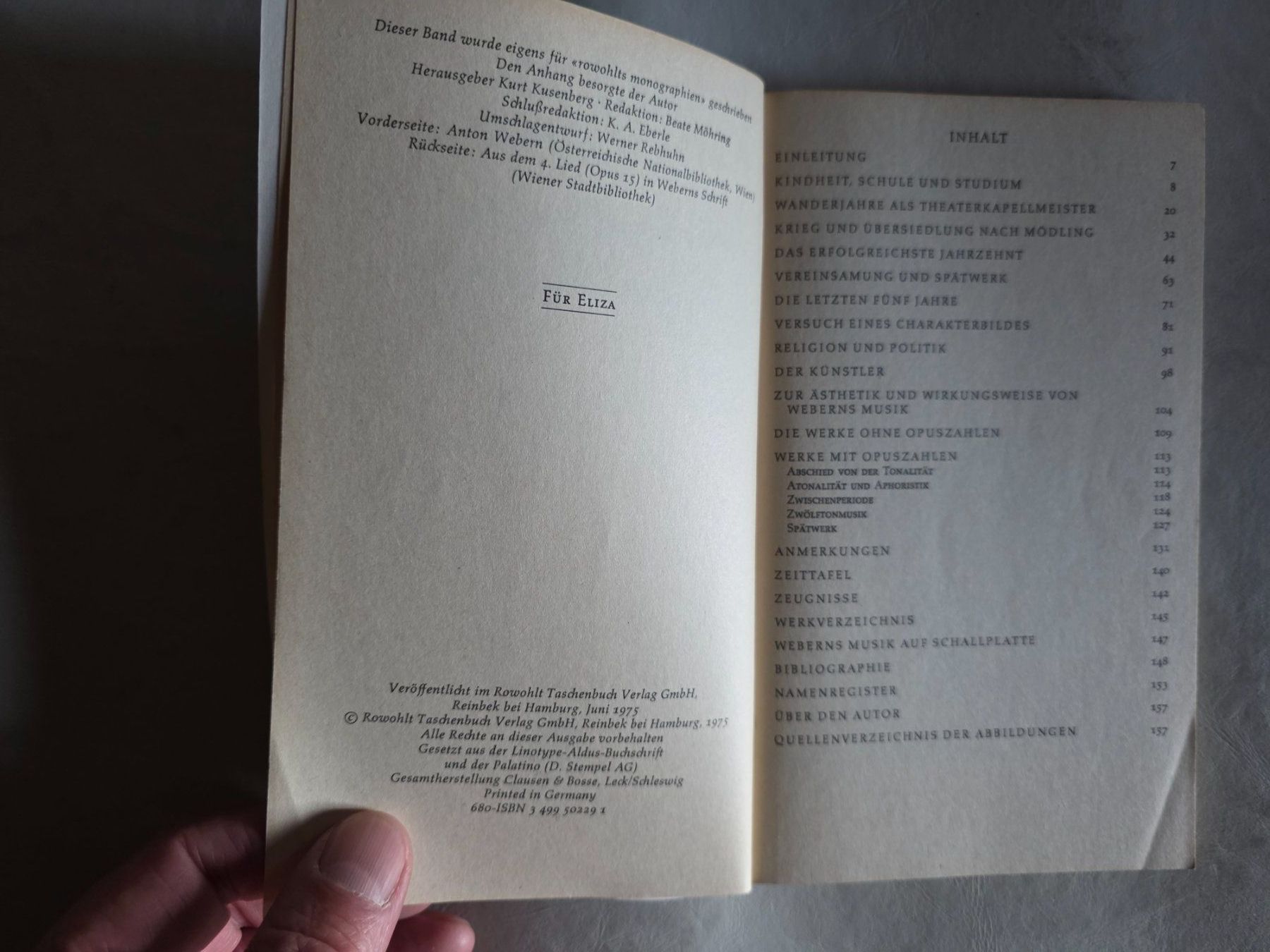 Libri: Anton Webern - rororo 1975 - Hanspeter Krellmann – Usato da Walterswil BE venduto da Lonitti 5