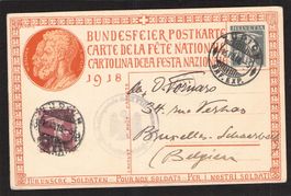 Zensur Bundesfeierkarte Nr. 21, gel. 16.Vll.1918
