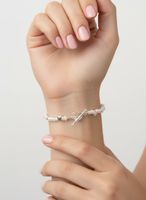 Bracelet perles d’eau douce & argent 925 – Fait main 18 cm