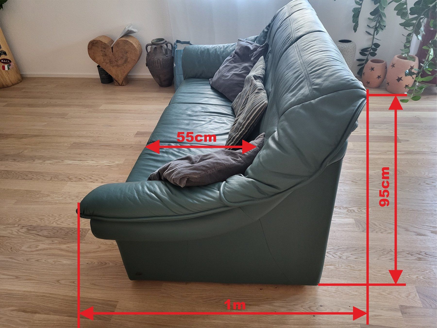 Top Zustand Ledersofa, 3-plätzig, Petrol, Longlife! (Gebraucht) in Neuenhof für CHF 450 – nur Abholung auf Ricardo kaufen