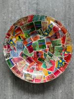 Glasschale - Briefmarken - Sammlung - ⌀ rund 14 cm - Vintage