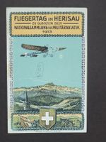 1924, Flugpost Karte  -  Fliegertag in Herisau  - Abarten!