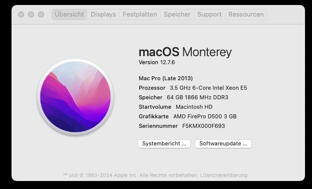 Apple PCs: Apple Mac Pro (Late 2013) – D'occasion à Chur par dr.retro 2