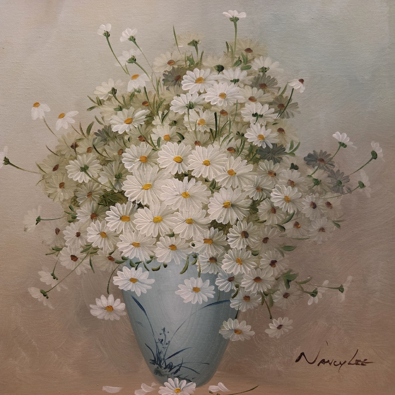 Gemälde: Gemälde Blumenstrauss mit Gänseblümchen signiert Nancy Lee – Gebraucht aus Kriens von gra_fhn7 1