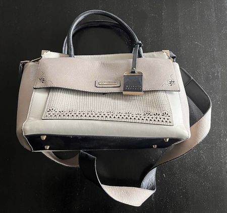 Michael Shannon Handtasche Damen beige schwarz