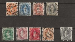 1900-04 :Stehende Helvetia Nr. 66E - 75E + 76F : KP 710.--