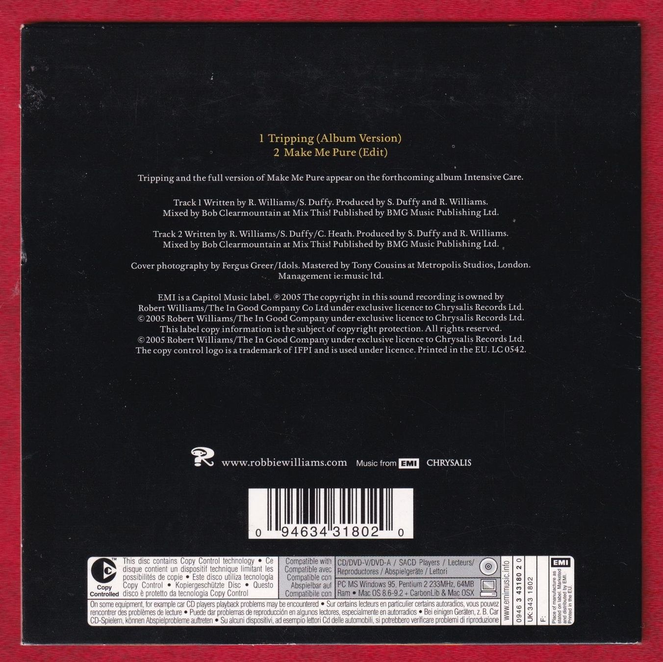 CDs: Robbie Williams - Tripping (CD-Single) – Gebraucht aus Zürich von Pfluftl2000 1