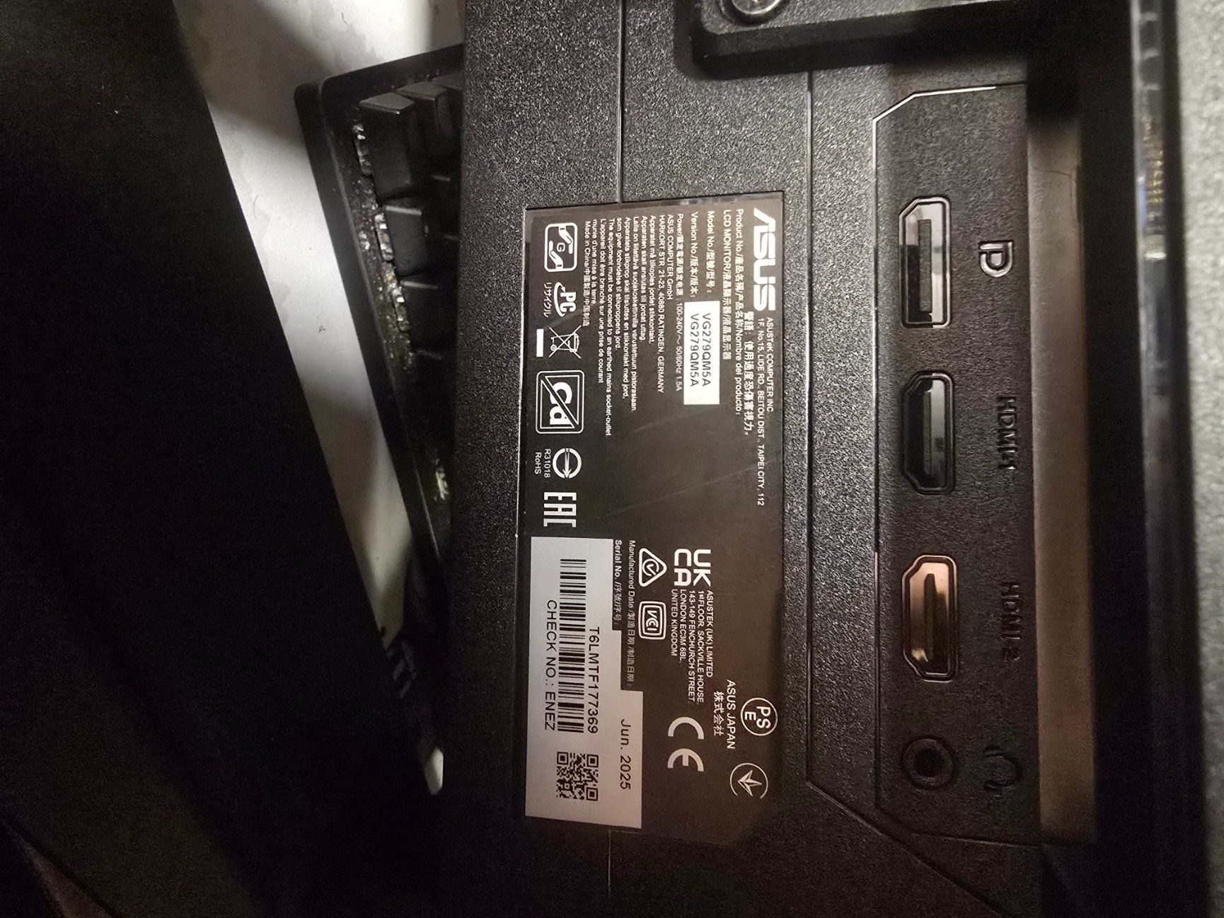 Asus Monitore: LCD Panel defekt - ASUS VG27QM5A – Defekt aus Wetzikon ZH von yas_d9yj 1