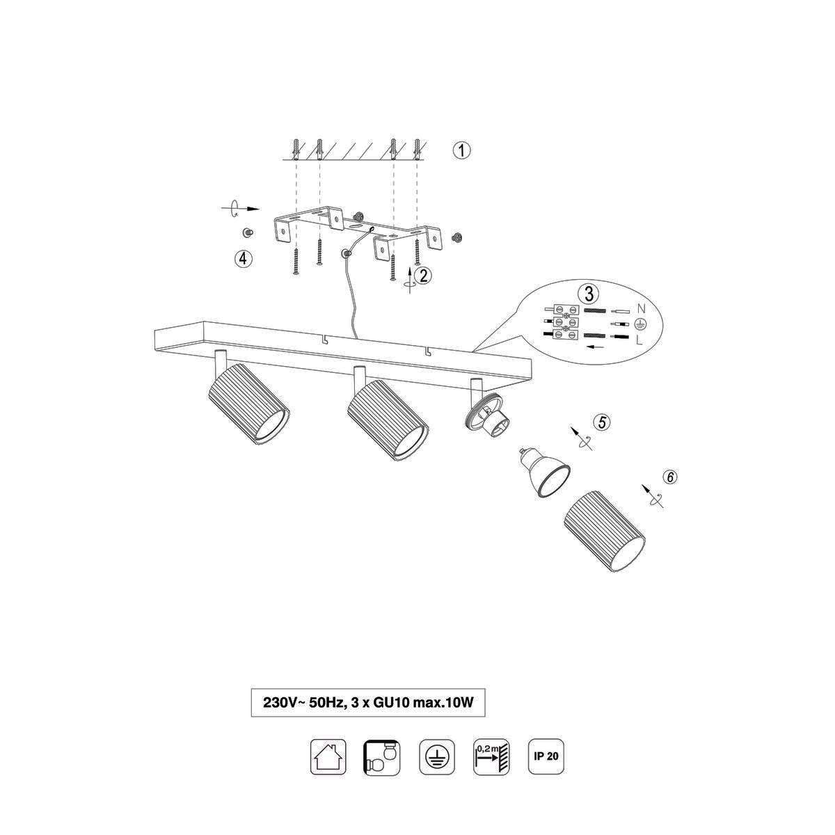 Lampade: Strahler, Schwarz, 3er, 50 cm x 9 cm – Nuovo (secondo la descrizione) da Kreuzlingen venduto da Smart-Light 5