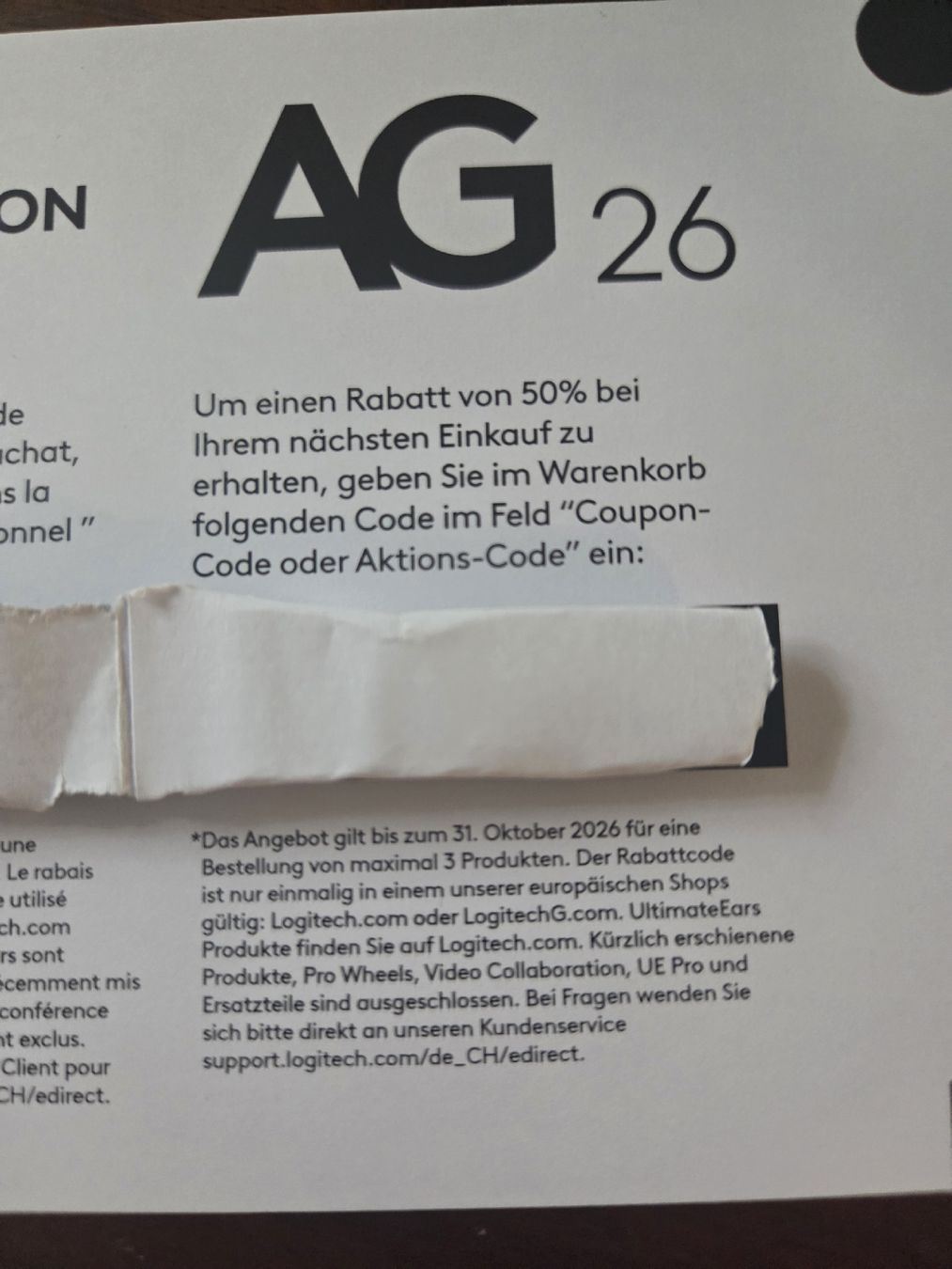 Buoni: Logitech Rabattcode 50 Prozent gültig bis 31 Oktober 2026 – Nuovo e nell'imballaggio originale da Bern venduto da Kurpfuscher 2