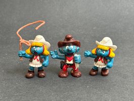 Schlumpf Schlumpfine Cowboy Cowgirl Schleich
