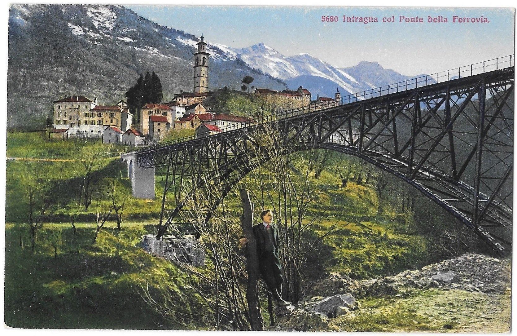 Cartoline postali: Intragna col ponte della ferrovia – Usato da Olten venduto da clotaldi