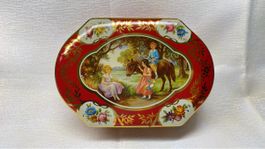 Blechdose oval mit Motiv Kinder und Pferd gebraucht