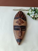 Holzmaske Wandmaske – Handgeschnitztes Vintage Unikat - Afri