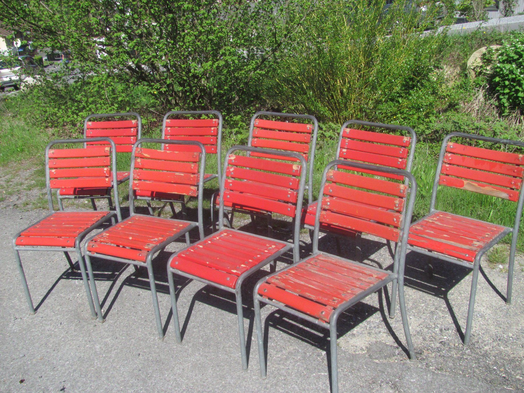 Embru Stühle: 9x EMBRU Gartenstuhl 1009 von 1940 ? – Gebraucht aus Malters von Monark