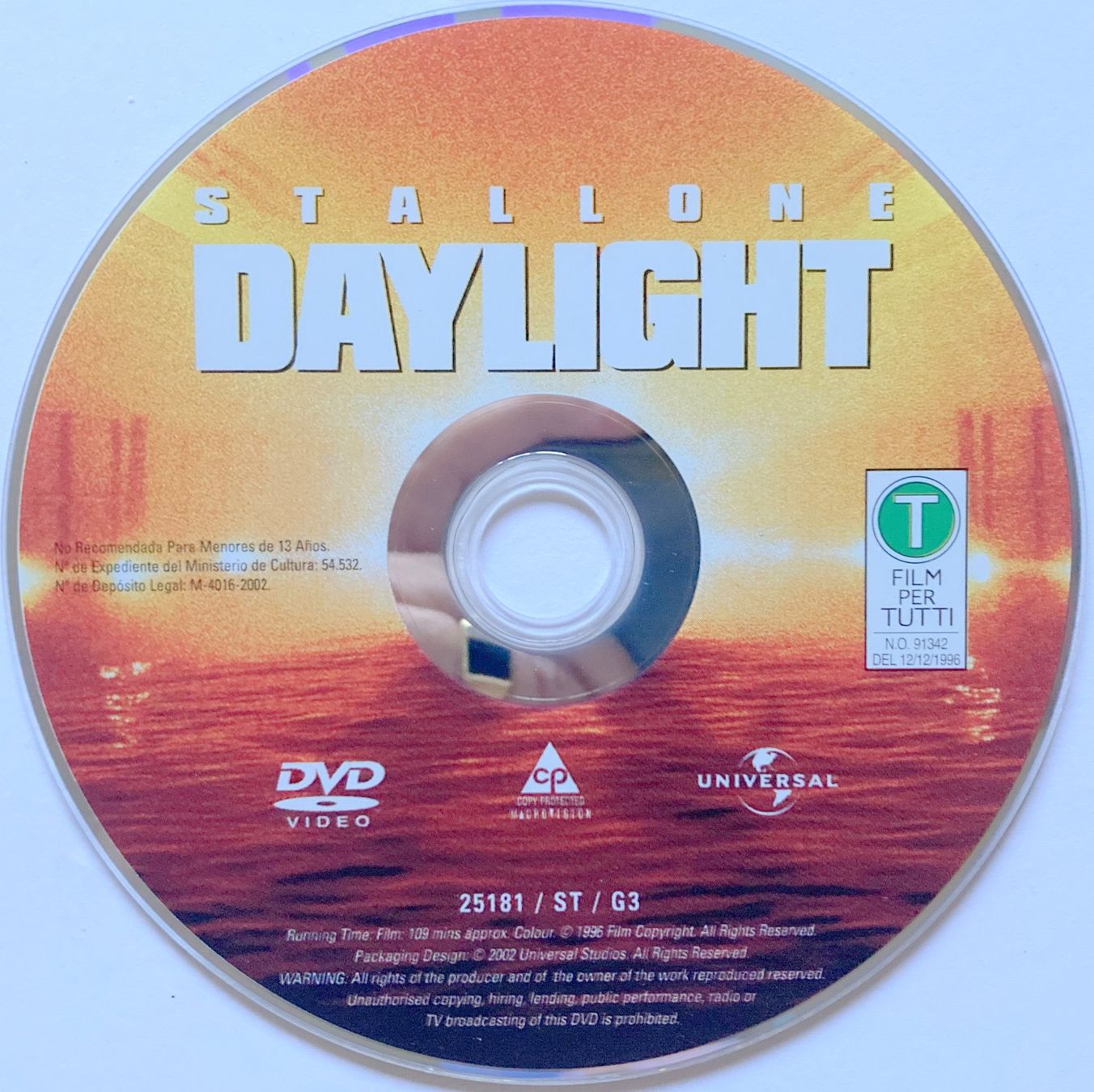 Tous les DVDs: DAYLIGHT - SYLVESTER STALLONE (1 DVD) – D'occasion à Bottens par hotter-than-hell 2