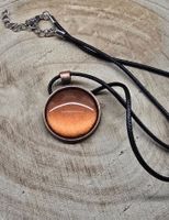 Halskette mit Cabochon Anhänger bronze Neu
